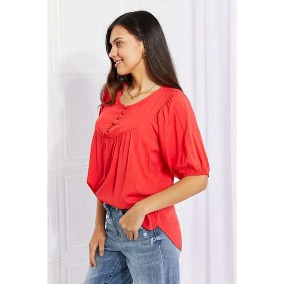 Culture Code Full Size Fresh From The Garden Button Yoke Top - Picture 3 of 11